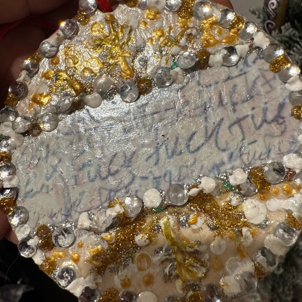 Handcrafted Ornament with Gold and Silver Accents -original hand painted f 💣